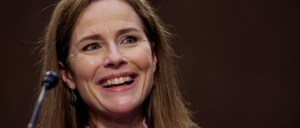 Amy Coney Barrett bei der Anhörung im Justizausschuss des Senats. 