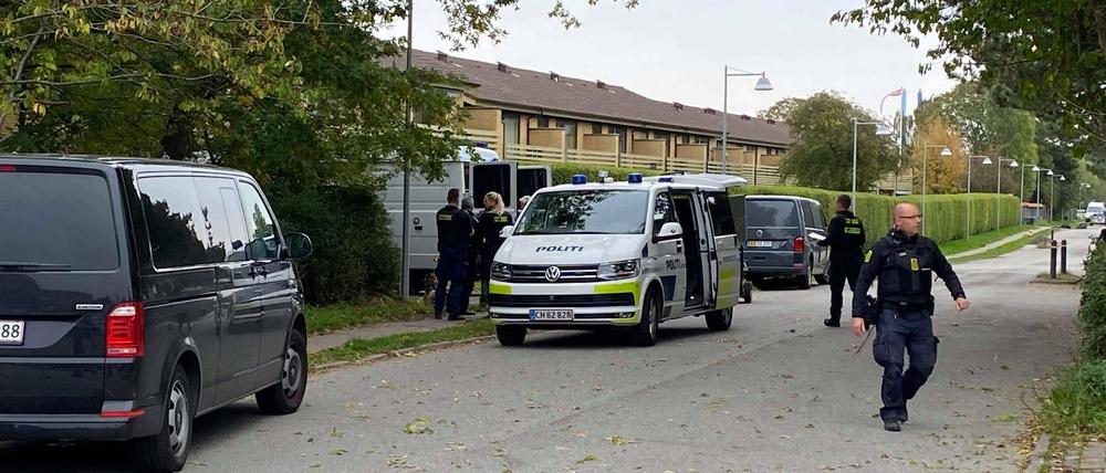 Ein Foto der Polizeiaktion. Peter Madsen war nahe Kopenhagen aus dem Gefängnis geflohen.