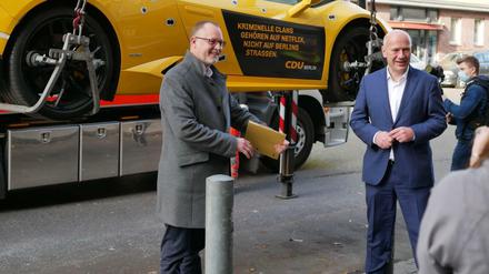 Mit der Aktion in Neukölln wollte die CDU auf ihre Pläne zur Eindämmung der Clankriminalität aufmerksam machen.