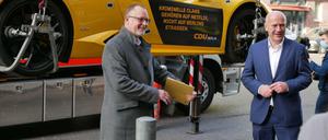 Mit der Aktion in Neukölln wollte die CDU auf ihre Pläne zur Eindämmung der Clankriminalität aufmerksam machen.