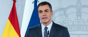 Pedro Sánchez, Ministerpräsident von Spanien, am 25.10.2020 auf einer Pressekonferenz.