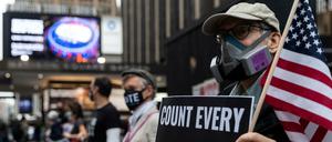 Ein Großteil der Stimmen wird bei dieser Wahl per Brief- oder Vorwahl abgegeben, wie hier in New York City im Madison Square Garden. 