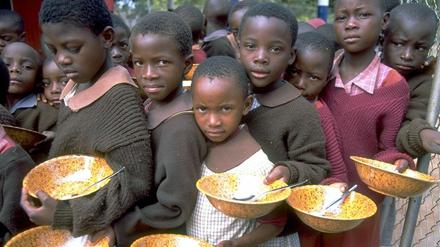 Kinder in einer Grundschule in der Nähe von Harare, der Hauptstadt Simbabwes. 