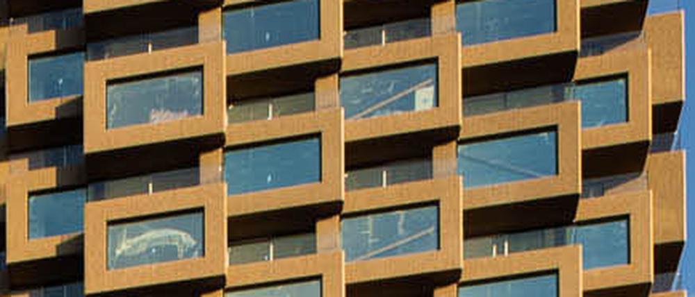 Die Doppel-Türme «Norra Tornen» in Stockholm. Das Wohngebäude erhält den Internationalen Hochhauspreis. Die Jury billigte dem Bau eine zeitlos-wegweisende Architektur zu, wie die Veranstalter am Donnerstag in Frankfurt bekanntgaben.