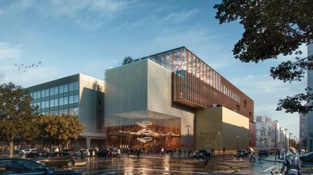 Siegerentwurf für die Komische Oper Berlin, Ansicht Unter den Linden.