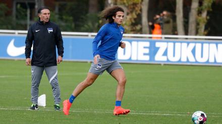 Endlich da. Mattéo Guendouzi hat am Dienstag erstmals unter Herthas Trainer Bruno Labbadia trainiert.