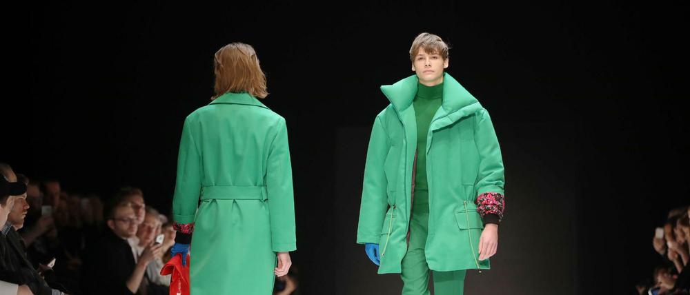 Bei der Fashion Week in Berlin 2018 präsentierten Models eine Kollektion des Modelabels "Ivanman".