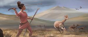 Jagdszene vor 9000 Jahren: Auch Frauen könnten sich an der Jagd auf Vicuñas beteiligt haben.