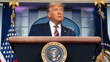 Donald Trump während seiner Pressekonferenz am Donnerstagabend. 