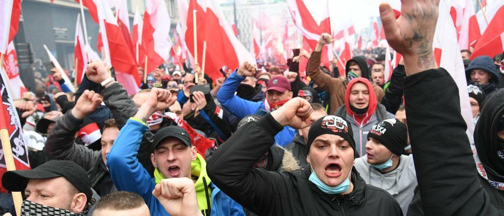 Nationalfeiertag in Polen: Nationalisten und Rechte in Warschau