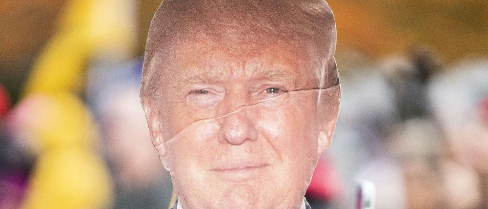 Trump-Anhänger mit Maske auf einer "Stop-the-steal"-Demonstration
