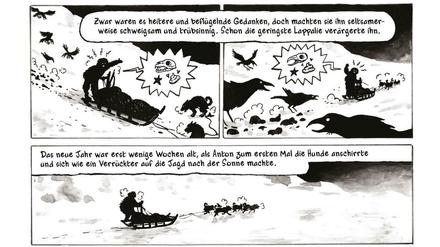 In der Finsternis der Polarnacht: Eine Seite aus „Grönland Odyssee“.