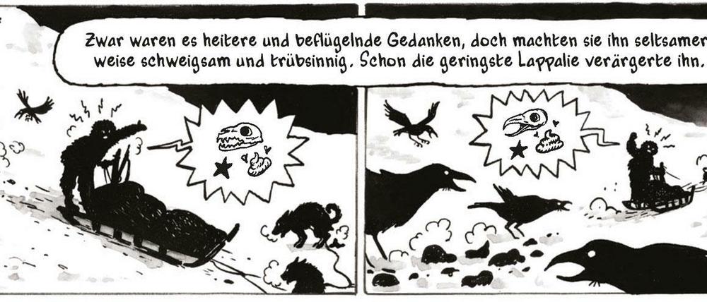 In der Finsternis der Polarnacht: Eine Seite aus „Grönland Odyssee“.