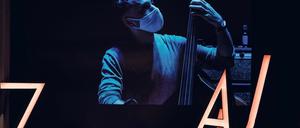 Virtuelle Durchblicke. Or Bareket, der Bassist von Joel Ross’ Sextett „Good Vibes“ , vom Silent Green aus gesehen. 