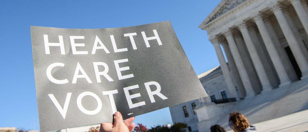 Unterstützer von "Obamacare" vor dem Supreme Court 