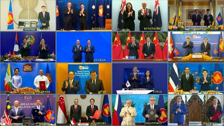 Digitaler ASEAN-Gipfel: Staats- und Regierungschefs von 15 asiatischen Ländern haben am Sonntag ein Freihandelsabkommen unterzeichnet.