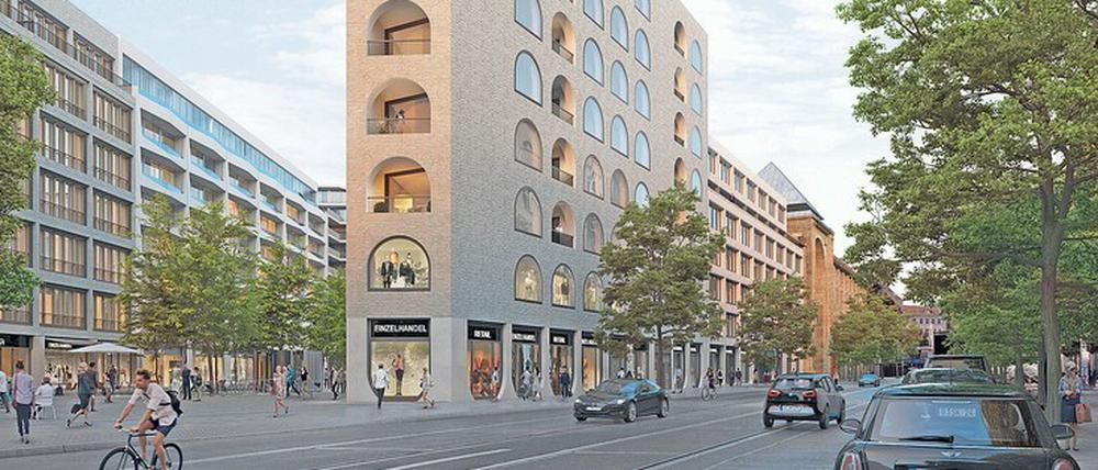 Kolossal. Der Neubau „Oro“, den Herzog & de Meuron am neuen Stadtplatz an der Oranienburger Straße entworfen haben.