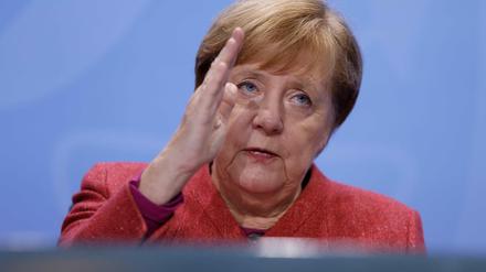 Mahnerin der Nation. Angela Merkel auf der Videokonferenz am Montag.