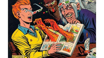 Plastisch: Eine Szene aus "Three Dimensional Tales from the Crypt of Terror No. 2" aus dem Frühjahr 1954 von Al Feldstein. 
