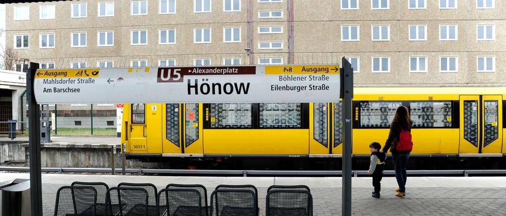 Die U-Bahnlinie U5 verbindet künftig Hönow und den Berliner Hauptbahnhof.