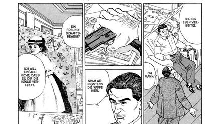 Klare Linie: Eine Seite aus „Benkei in New York“.