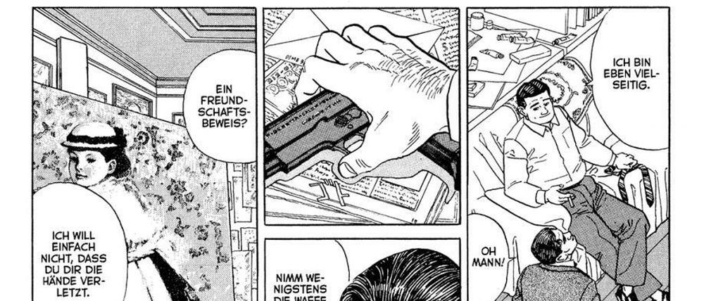 Klare Linie: Eine Seite aus „Benkei in New York“.