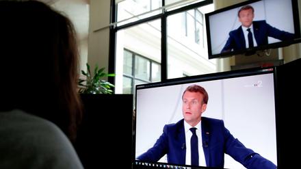 Frankreichs Präsident Emmanuel Macron bei einem TV-Interview zum Nationalfeiertag im vergangenen Juli.