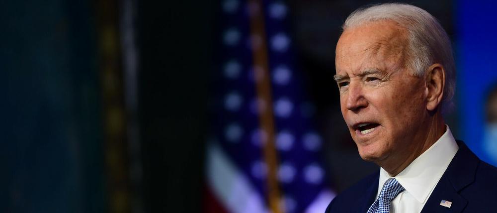 Der gewählte US-Präsident Joe Biden bei der Vorstellung von Mitgliedern seines künftigen Regierungsteams.