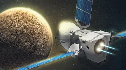„BepiColombo“ unterwegs zum Merkur.