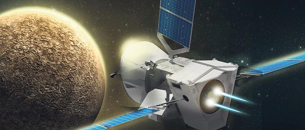 „BepiColombo“ unterwegs zum Merkur.