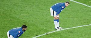 Der Gemütszustand bei Hertha BSC: in die Knie gezwungen.