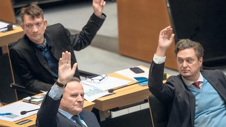 In der Kritik: Die Fraktionsspitze um Georg Pazderski (links) und Frank-Christian Hansel (rechts).