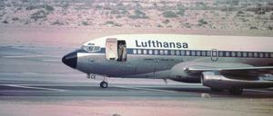 Die 1977 entführte Lufthansa-Maschine bei einem Zwischenstopp in Dubai.