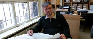 Gerd Gauglitz in seinem Atelier in Berlin-Kreuzberg.