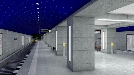 Der Bahnhof mit dem Sternenhimmel: Die Station Museumsinsel soll erst 2021 eröffnet werden.