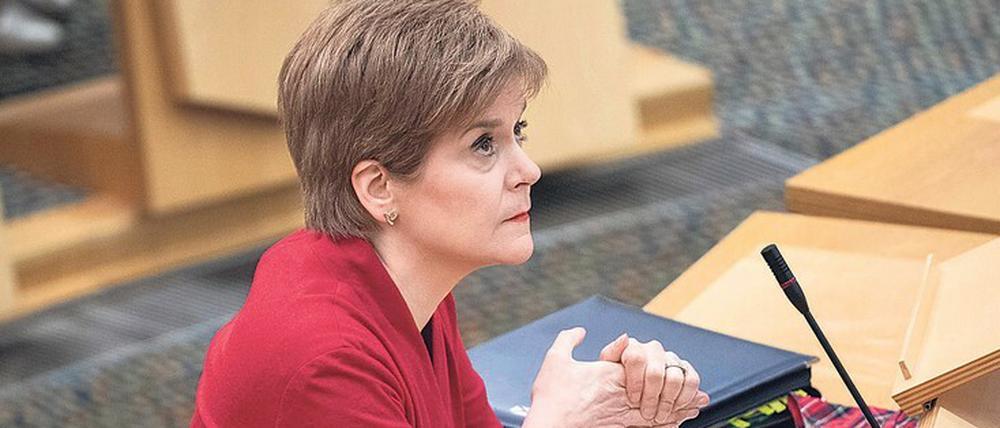 Selbstbewusst. Nicola Sturgeon hat sich auf dem Online-Parteitag ihrer Partei für die Unabhängigkeit stark gemacht. 