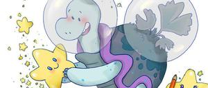 Diese Schildkröte ist das Maskottchen der Ginco Awards.