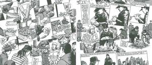 Eine Doppelseite aus „Wir gehören dem Land“.