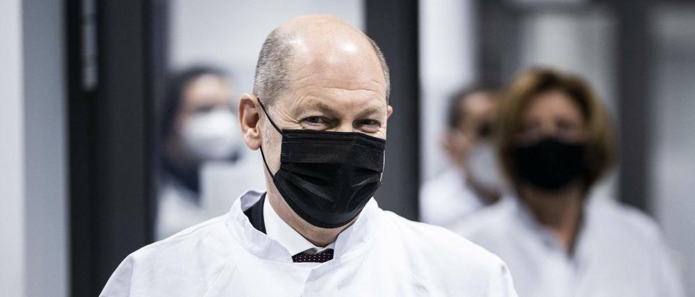 Finanzminister Olaf Scholz, hier bei einem Besuch des Impfstoffherstellers Biontech
