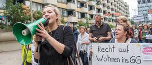 Berlin setzt auf das Vorkaufsrecht. Im Bild Proteste in der Friedrichstraße gegen den Verkauf von Wohnungen an einen Privatinvestor. 