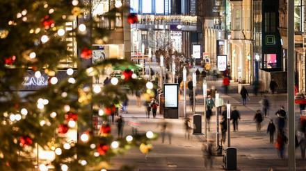 Weihnachtsbeleuchtung in Leipzig.