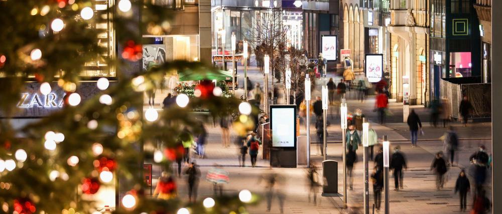 Weihnachtsbeleuchtung in Leipzig.