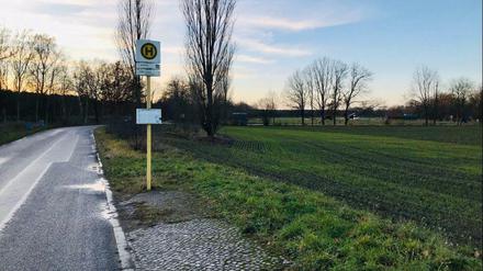 Stille am Stadtrand. Auch die BVG-Bushaltestelle "Annenweg" verdankt ihren Namen der Bauernfamilie.