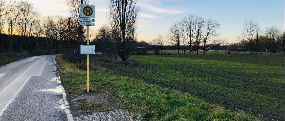 Stille am Stadtrand. Auch die BVG-Bushaltestelle "Annenweg" verdankt ihren Namen der Bauernfamilie.