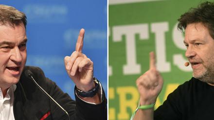 Da lagen sie noch im Fernduell: Markus Söder (CSU) und Robert Habeck (Grüne) beim Politischen Aschermittwoch