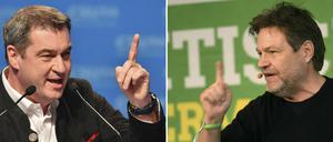 Da lagen sie noch im Fernduell: Markus Söder (CSU) und Robert Habeck (Grüne) beim Politischen Aschermittwoch