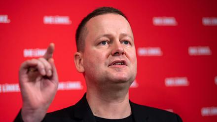 Klaus Lederer bei seiner Vorstellung als Spitzenkandidat am Mittwoch im Karl-Liebknecht-Haus.