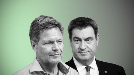 Der Grünen-Chef Robert Habeck und CSU-Chef Markus Söder (r.).