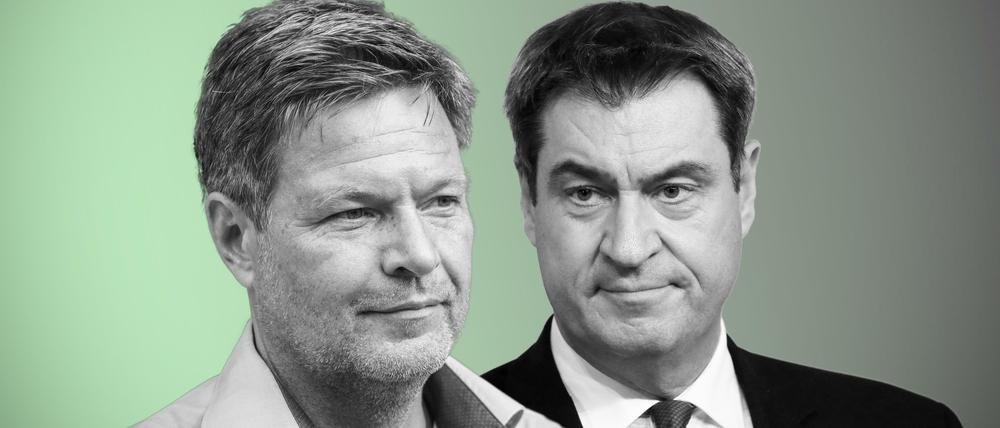 Der Grünen-Chef Robert Habeck und CSU-Chef Markus Söder (r.).