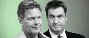 Der Grünen-Chef Robert Habeck und CSU-Chef Markus Söder (r.).
